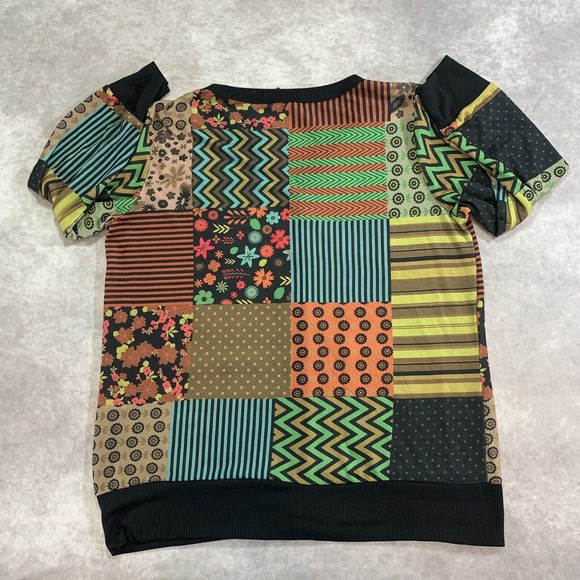 Lily By Firmiana Womens 2XL Patchwork Snap Button Cardigan - Picture 2 of 6